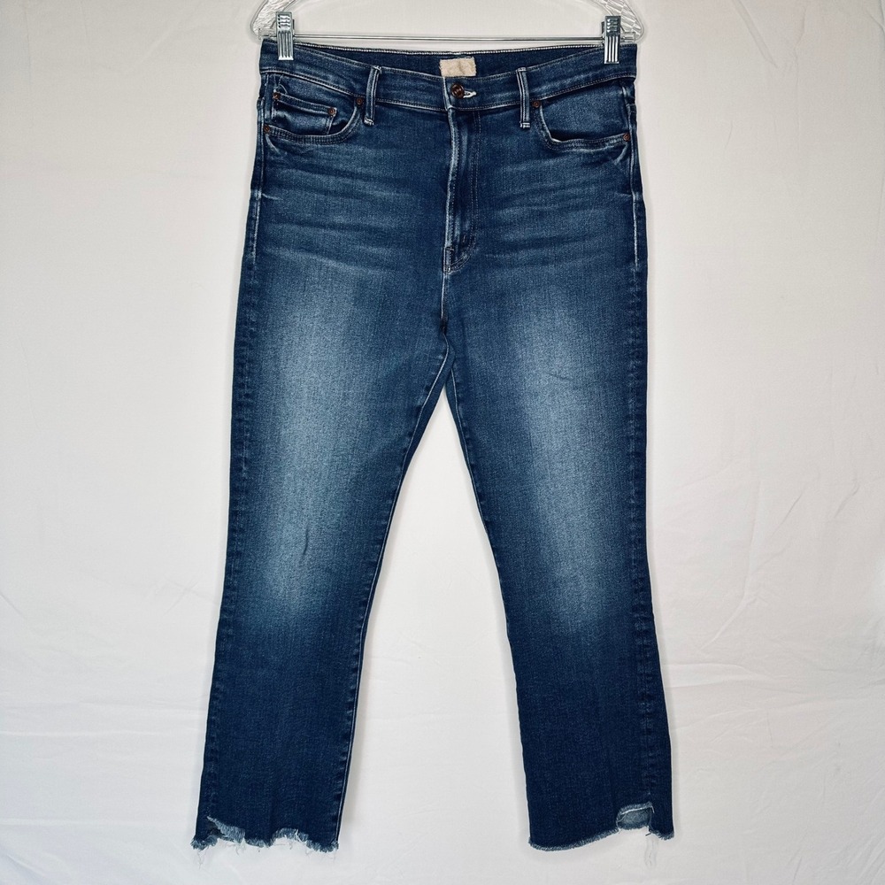 Mother The Insider Crop Step Fray Jeans Sweet And Sassy Blue Size 31